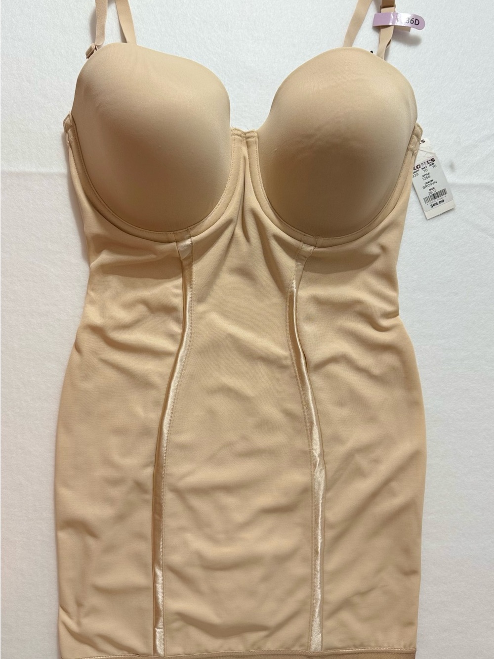 Maidenform Intimates Nude Ultra Form Shaper Slip with Built-In Bra Size 36D